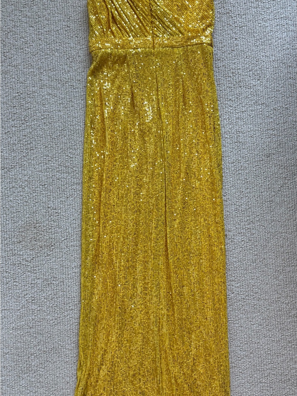 Mac Duggal One-Shoulder Yellow Sequin Evening Gown - Picture 2 of 6